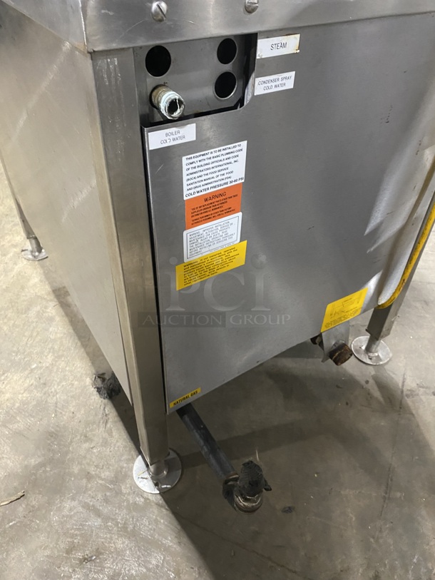 Groen Commercial Natural Gas Powered Dual Cabinet Steamer! All Stainless Steel! On Legs! MODEL: HY-6SG SN:72363 120V! - Image 10 of 11
