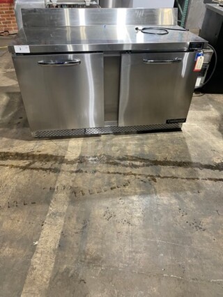 WOW! NEW! OUT OF THE BOX! Continental Commercial 2 Door Lowboy/Worktop Cooler! With Back Splash! All Stainless Steel! Model: SW60NSSBS SN: 159C9884 115V 60HZ 1 Phase