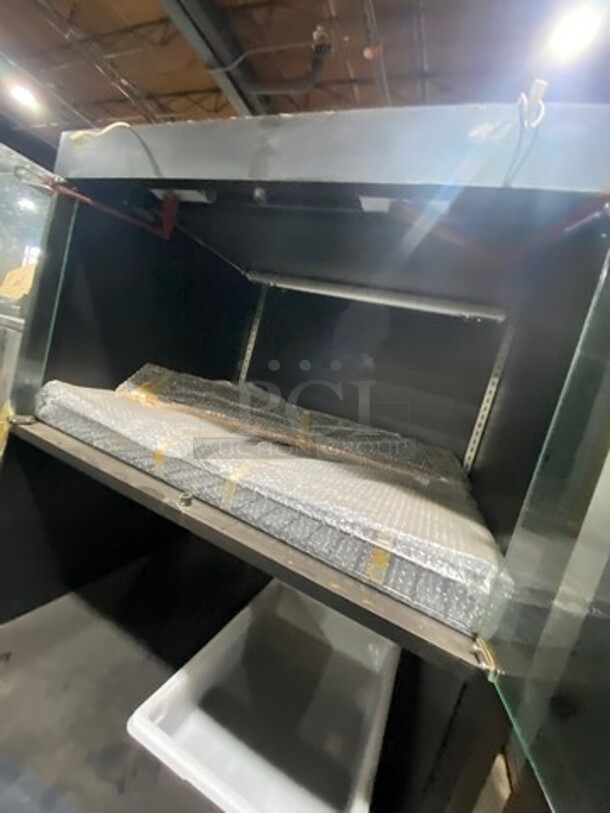 Structural Concepts Bakery Goods/Food Display Case Merchandiser! Commercial Work Top/ Prep Station! With Overhead Cabinet! With Food Pan Cut Out! 3 Small Compartment Storage! With Legs! - Image 6 of 7