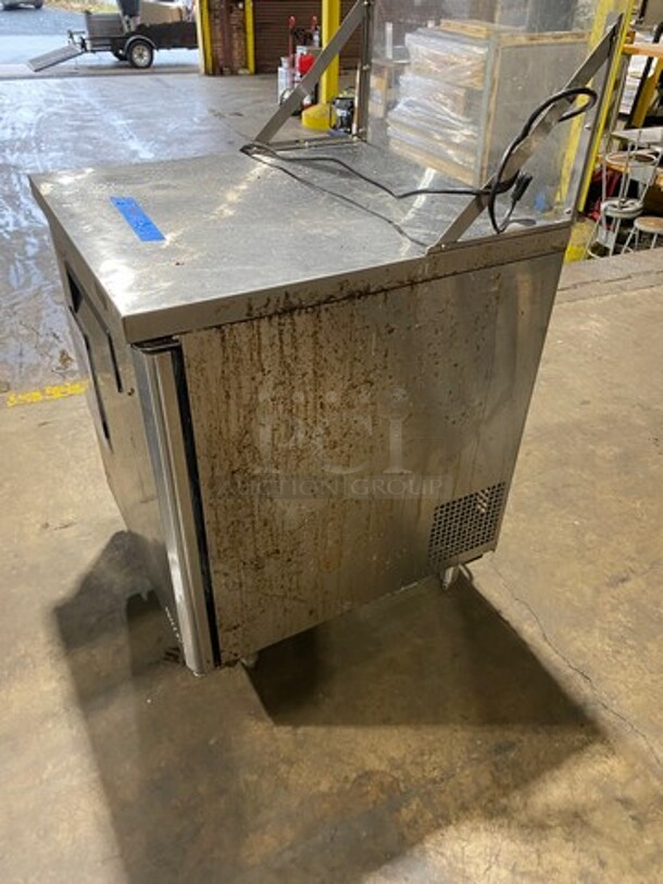 Turbo Air Commercial Single Door Lowboy/ Worktop Freezer! With Poly Coated Rack! With Plexi Glass! All Stainless Steel! On Legs! (Measurements Are Without Plexi Glass!) Model: MUF28N SN: H2K9U2FC631S 115V 60HZ 1 Phase - Image 2 of 8