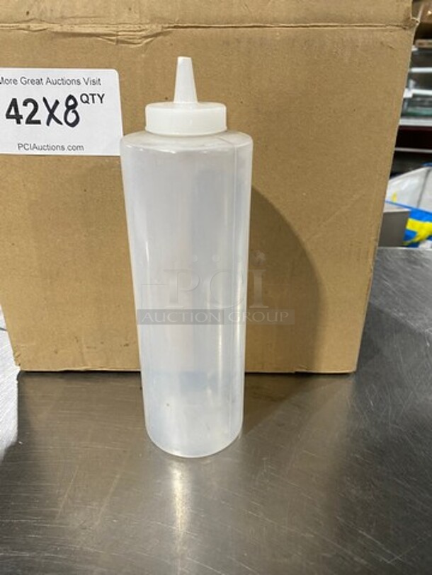 IN THE BOX! Clear White Poly Squeeze Bottles! 8 Bottles Per Box! 1 Box Per Number! 8x Your Bid! - Image 2 of 4