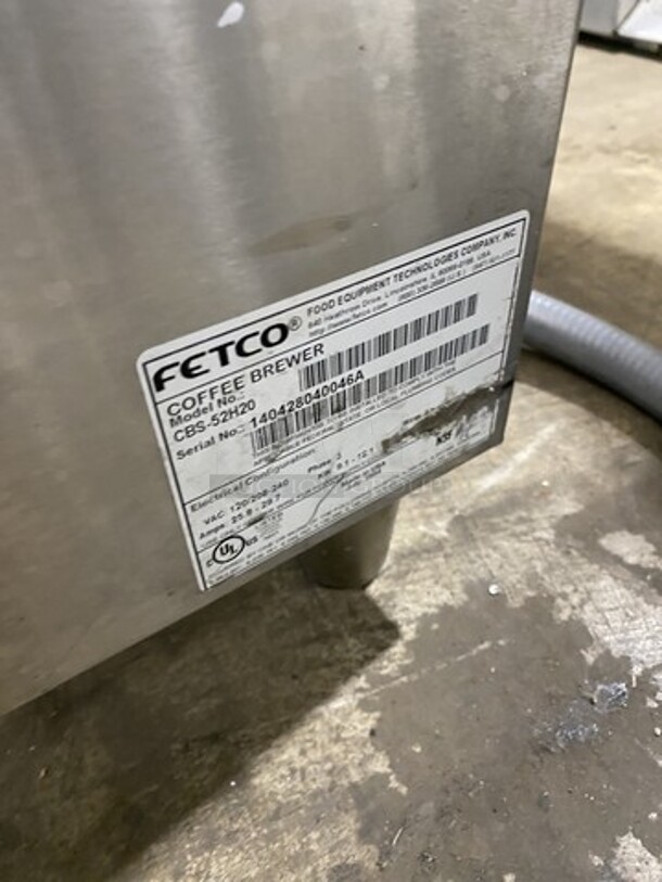 Nice! Fetco Dual Section Coffee Brewing Machine! Model CBS52H Serial 140428040046A! 120/208/240V 3 Phase!  - Image 8 of 9