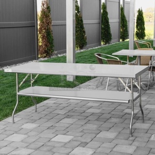 BRAND NEW SCRATCH & DENT! Regency 30" x 72" 18-Gauge Stainless Steel Folding Work Table with Removable Undershelf