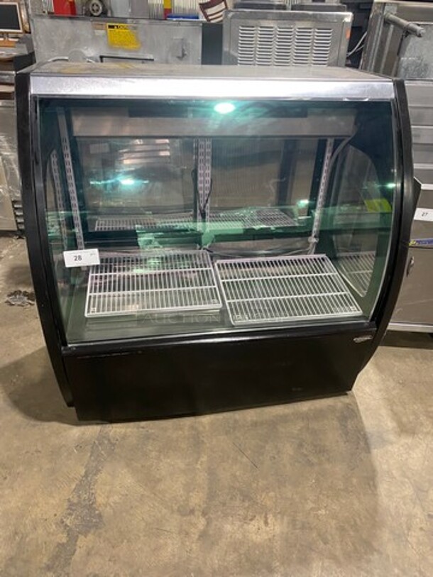 2014 Fogel Commercial Refrigerated Deli/ Bakery Display Case Merchandiser! With Curved Front Glass! With Rear Access Doors! Model: ELITE4PFUS SN: 140712538 115V 60HZ 1 Phase - Image 1 of 7