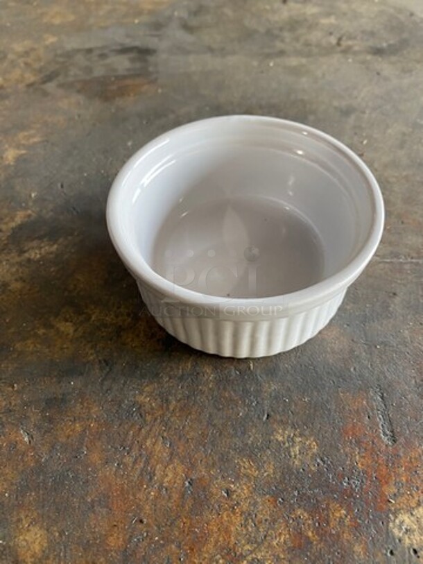 ALL ONE MONEY! White Ceramic Ramekin! Includes Black Poly Crate! - Image 3 of 5