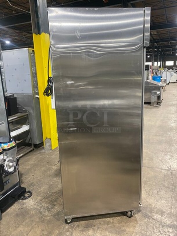 Hoshizaki Commercial Single Door Reach In Cooler! With View Through Door! Poly Drink Racks! Stainless Steel Body! On Casters! Model: CR1SFGECL SN: H50277E 115V 60HZ 1 Phase - Image 3 of 9
