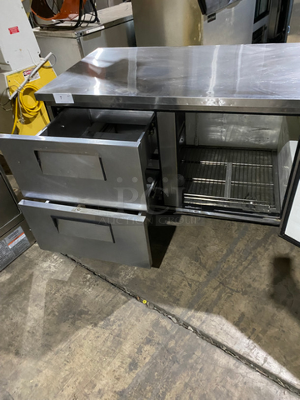 COOL! True 2 Drawer And One Door Lowboy/ Worktop Cooler! All Stainless Steel! On Casters! Model: TUC-67D-2 SN: 12159581 115V 60HZ 1 Phase - Image 5 of 10