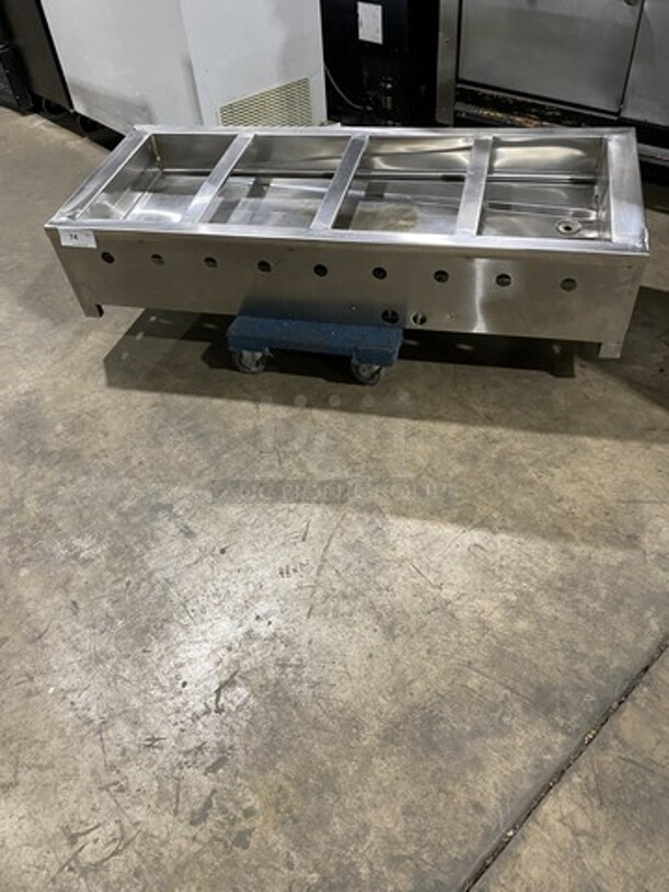 All Stainless Steel Natural Gas Powered 4 Well Drop In Steam Table! 