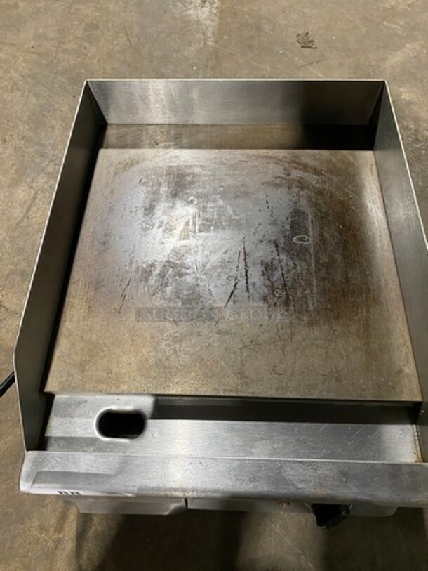 Sweet! Like New! Late Model! Adcraft Commercial Countertop Electric Powered Flat Griddle! With Back And Side Splashes! All Stainless Steel! Model: GRID16 SN: 17040100058 120V 1 Phase! Working When Removed!  - Image 5 of 9
