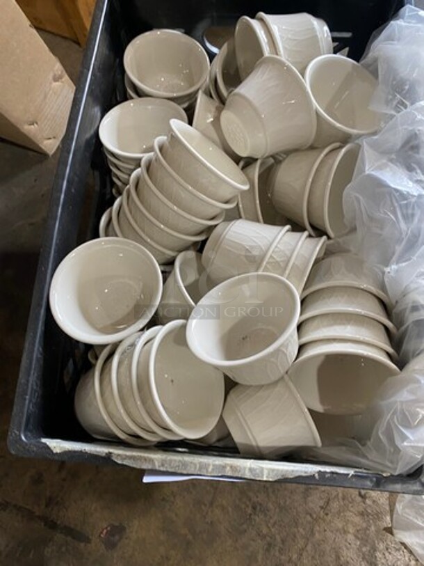 ALL ONE MONEY! Homer Laughlin White Ceramic Ramekin! Includes Black Poly Crate! - Image 2 of 5