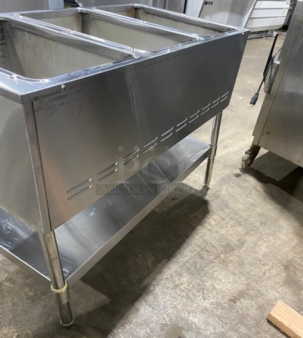 USR Cookline Stainless Steel Commercial Gas Powered 3 Bay Steam Table With Shelf Under! MODEL GST3 SN:200765034  - Image 4 of 11