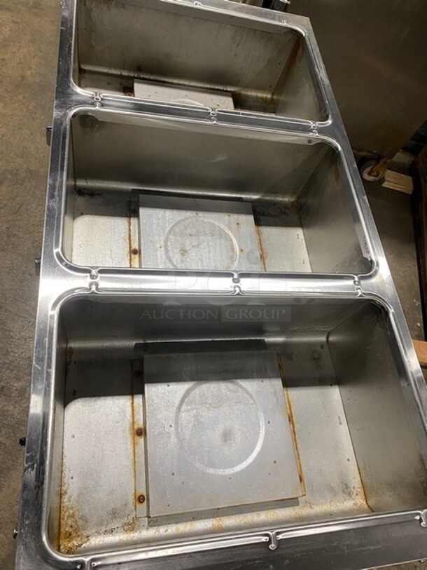 USR Cookline Stainless Steel Commercial Gas Powered 3 Bay Steam Table With Shelf Under! MODEL GST3 SN:200765034  - Image 5 of 11