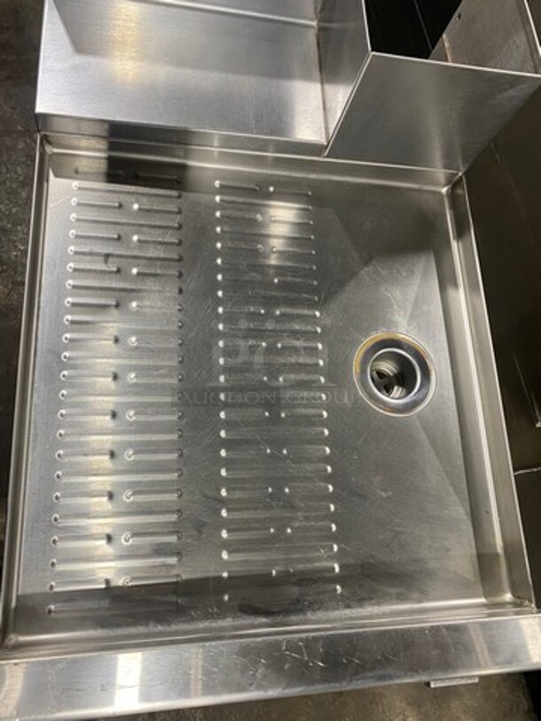 Perlick Under The Counter Drainboard! With Back Splash! With Storage Space Underneath! All Stainless Steel! On Legs! - Image 5 of 9
