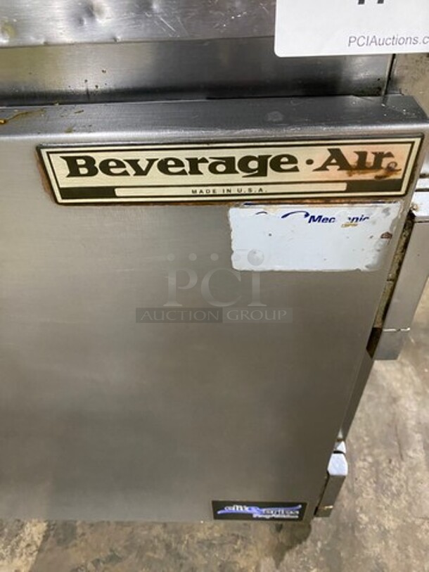Beverage Air Commercial Refrigerated Sandwich Prep Table! With 2 Door Underneath Storage Space! With Poly Coated Racks! All Stainless Steel! On Casters! Model: SPE6012 115V 60HZ 1 Phase - Image 8 of 10