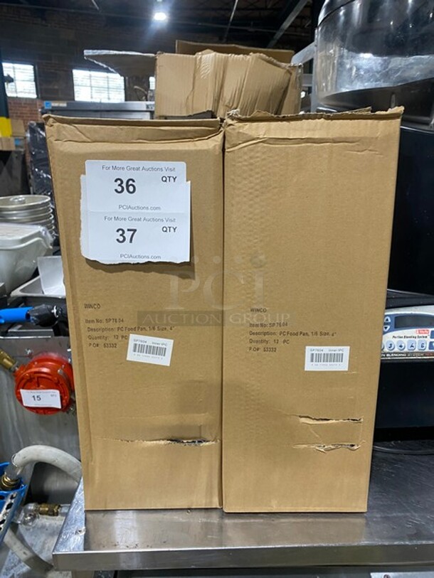 NEW In Box! Winco 12Pc 1/6 Size Polycarbonate Clear Food Pans!  - Image 1 of 6