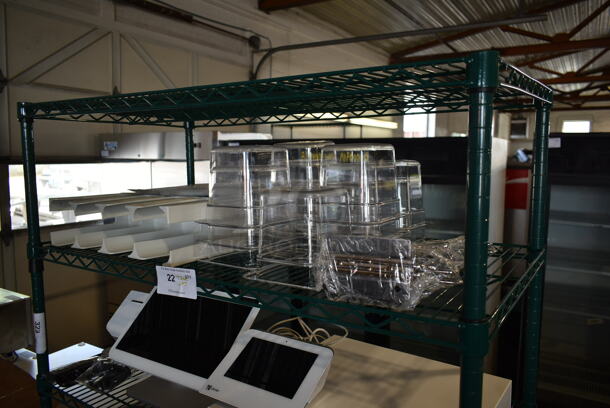 ALL ONE MONEY! Tier Lot of Various Items Including Poly 1/6 Size Drop In Bins and NEW Metal Brackets - Image 1 of 5