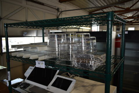 ALL ONE MONEY! Tier Lot of Various Items Including Poly 1/6 Size Drop In Bins and NEW Metal Brackets