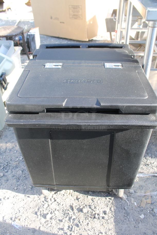Carlisle Black Poly Insulated Cart on Commercial Casters.