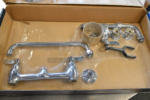 BRAND NEW SCRATCH AND DENT! 750DU812 Waterloo 2.6 GPM Deck-Mounted Pet Grooming / Utility Faucet with 8" Centers, 9' Coiled Hose, and 12" Add-On Faucet - Image 1 of 5