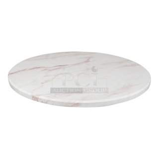 2 BRAND NEW SCRATCH AND DENT! Perfect Tables 776OD24RD314 24" Outdoor Round Copper Marble Table Top. 2 Times Your Bid!