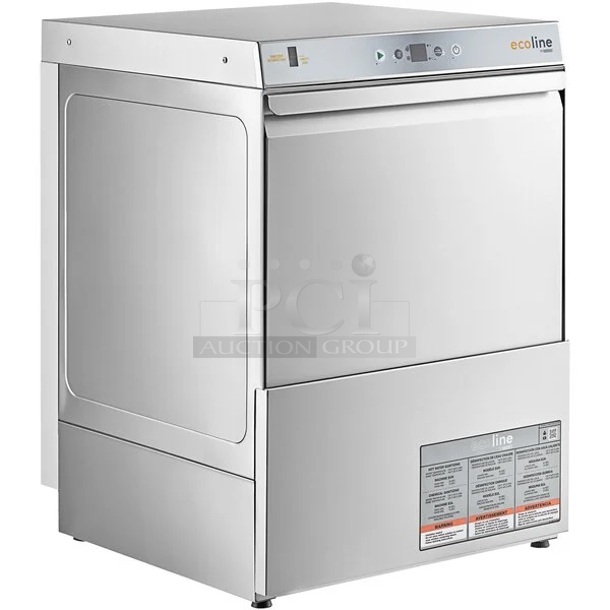 BRAND NEW SCRATCH AND DENT! 2022 Hobart EUH Stainless Steel Commercial Hi Temp High Temperature Undercounter Dishwashing Machine. 208-240 Volts, 1 Phase.  - Image 1 of 6