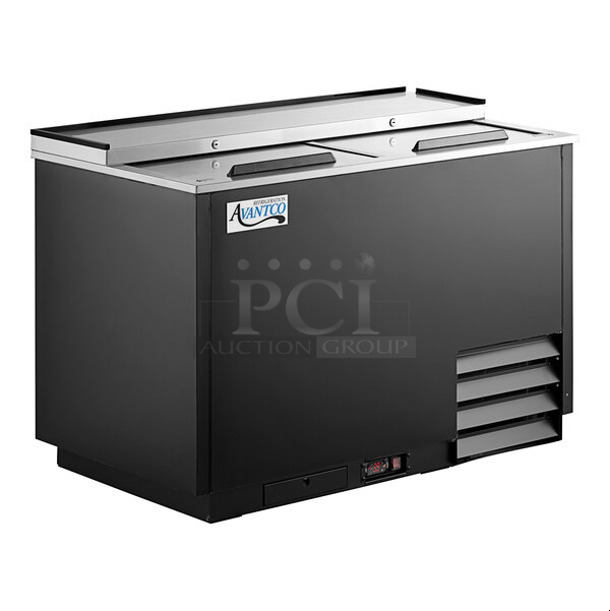 BRAND NEW SCRATCH AND DENT!  2023 Avantco 178GF50HC Stainless Steel Commercial Back Bar Bottle Cooler w/ 2 Sliding Lids. 115 Volts, 1 Phase. Tested and Working! - Image 1 of 6
