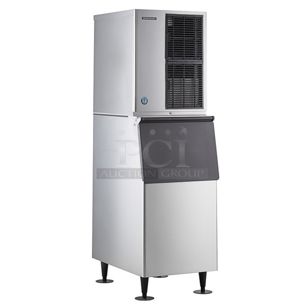 BRAND NEW! 2022 Hoshizaki KM-350MAJ Stainless Steel Commercial Ice Head on Commercial Ice Bin. 115 Volts, 1 Phase.  - Image 1 of 5