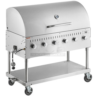 BRAND NEW SCRATCH AND DENT! Backyard Pro CPBQ-48 48" Stainless Steel Liquid Propane Outdoor Grill With Roll Dome