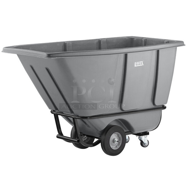 BRAND NEW SCRATCH AND DENT! Lavex 475AG003TBGY 0.5 Cubic Yard Gray Heavy-Duty Tilt Truck / Trash Cart (850 lb. Capacity) - Image 1 of 6