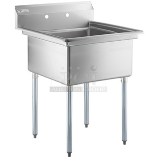 BRAND NEW SCRATCH AND DENT! Steelton 522CS12424  29 1/2" 18-Gauge Stainless Steel One Compartment Commercial Sink without Drainboard - 24" x 24" x 12" Bowl. No Legs. 