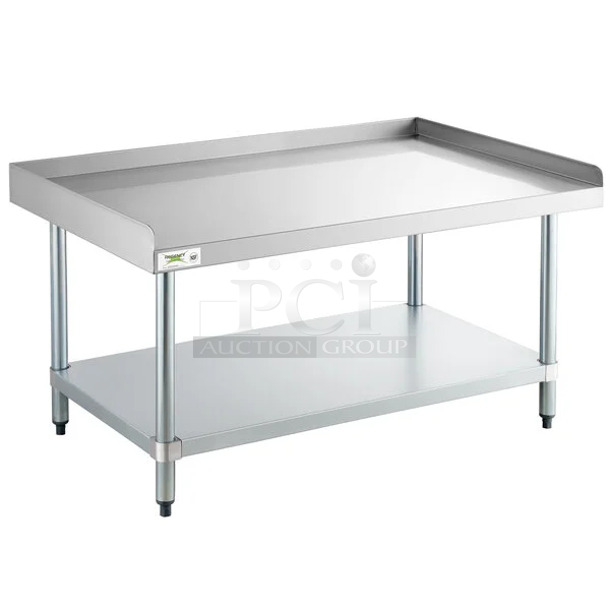 BRAND NEW SCRATCH AND DENT! Regency 600ES3048G 30" x 48" 16-Gauge Stainless Steel Equipment Stand with Galvanized Undershelf. May Be Missing Pieces.  - Image 1 of 3