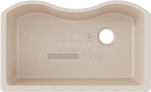BRAND NEW SCRATCH AND DENT! Elkay ELGUS3322RBQ0 Quartz Classic Single Bowl Undermount Sink, Bisque. Stock Picture Used For Gallery Picture.