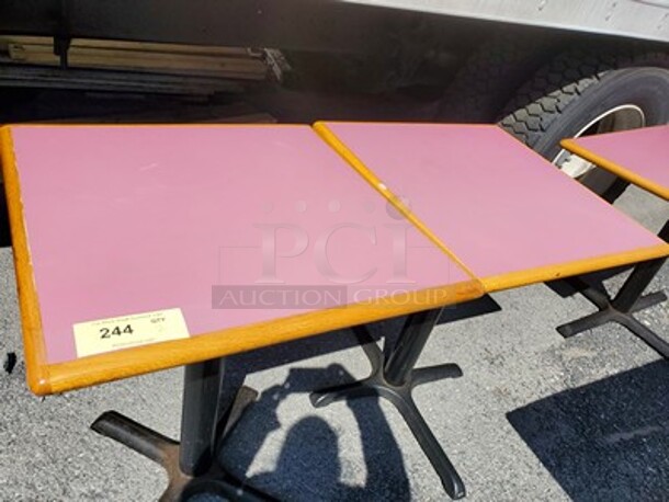 Pink Laminate Wood Top W/ Base 24X24  - Image 2 of 2