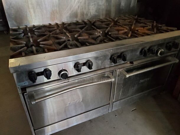 SUNFIRE X60-10RR Propane 10 Burner Stove W/ 2 Ovens 59X33X36 - Image 5 of 12