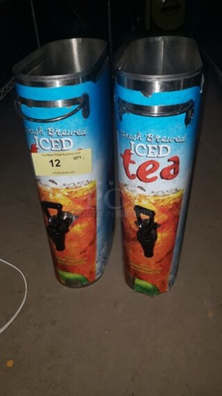 Lot of 2 Narrow Iced Tea Dispensers