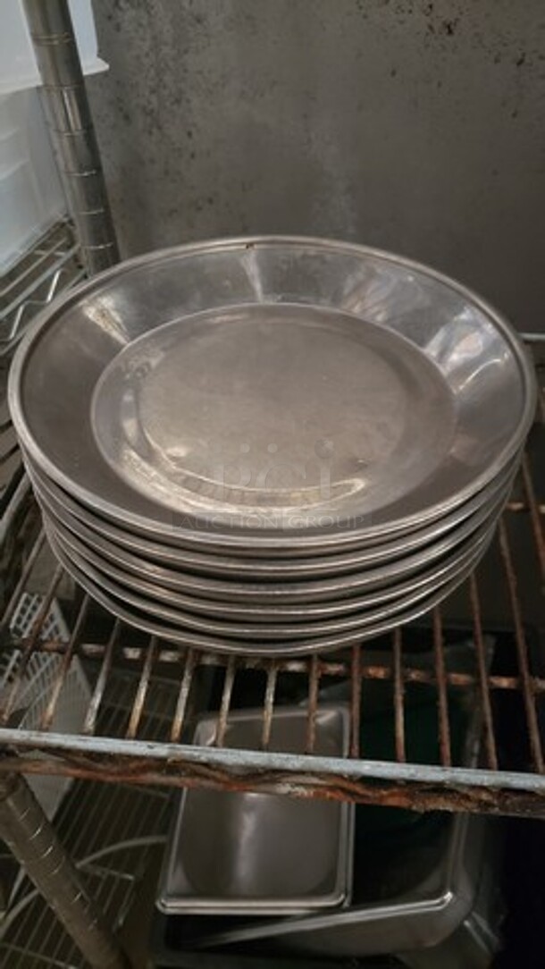 Lot of 6 Dinex Wax Base for 9" china plates, Stainless Steel - Image 1 of 1