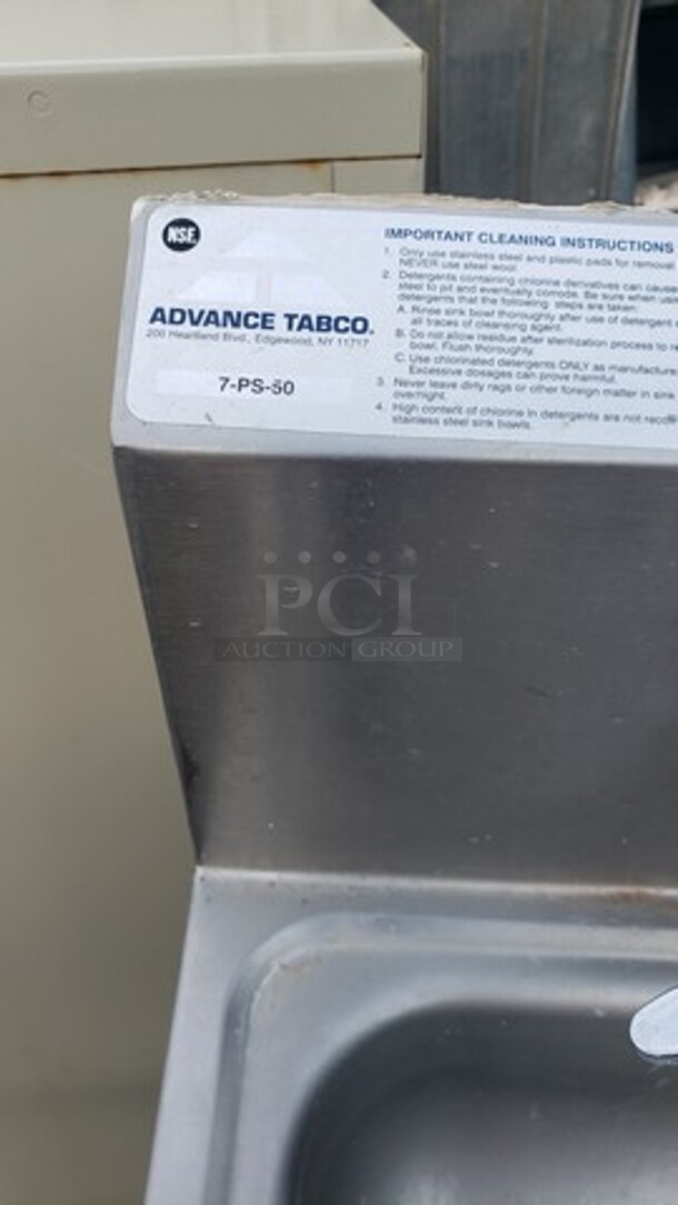 Advance Tabco 7-PS-50 Hand Sink with Splash Mount. No Faucet - Image 3 of 3