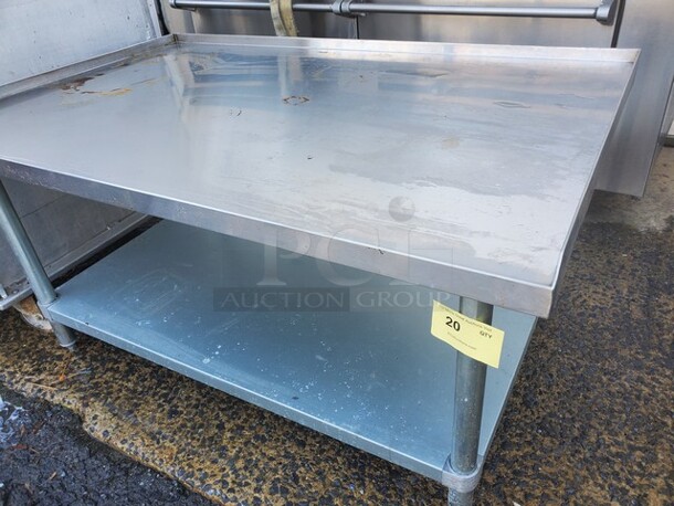 GSW 48" Stainless Steel Stand with Undershelf and Galvanized Legs 48X31X24 - Image 4 of 4