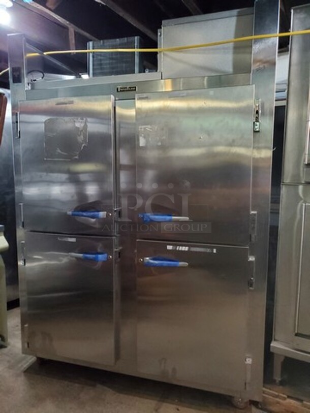 Traulsen RHT232WUT-HHS 58" Two Section Reach In Refrigerator, (4) Right Hinge Solid Doors, 115V, (Missing cover) On Casters, Very nice condition, Like new! - Image 1 of 6