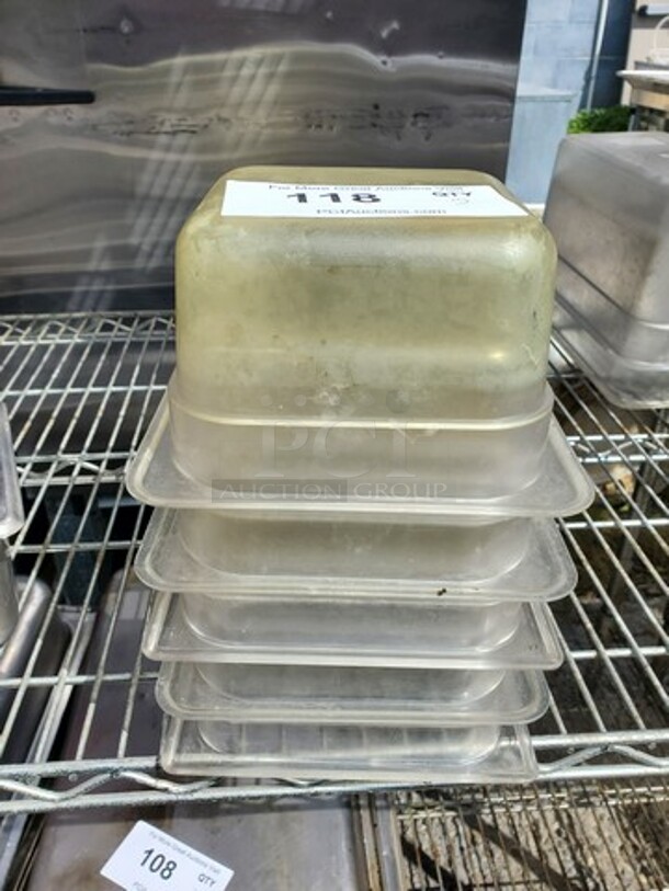 Lot of 5 Square, Plastic Food Pans *without lids* - Image 1 of 4