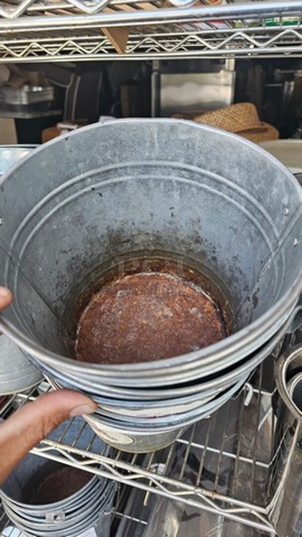 Lot of 6 Round Serving Pails - Image 2 of 3