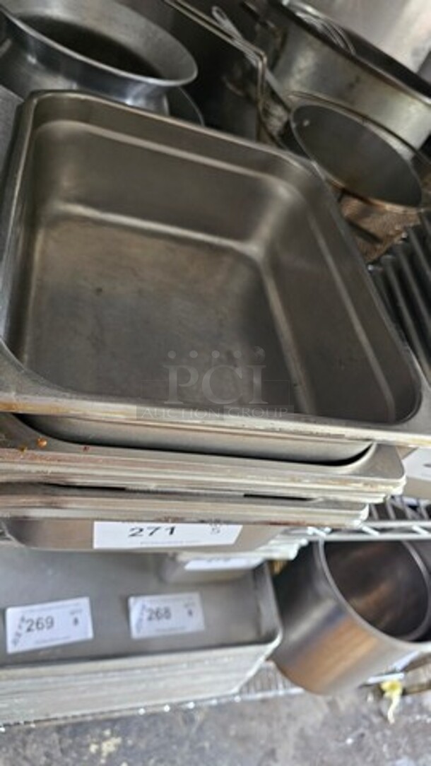 Lot of 5 Stainless Steel Food Pans *without lids* - Image 3 of 3