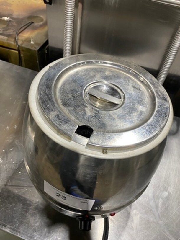 Winco Commercial Countertop Food Warmer Soup Kettle! WORKING WHEN REMOVED! Model: ESW70 SN: ESW70050004074 120V - Image 4 of 7
