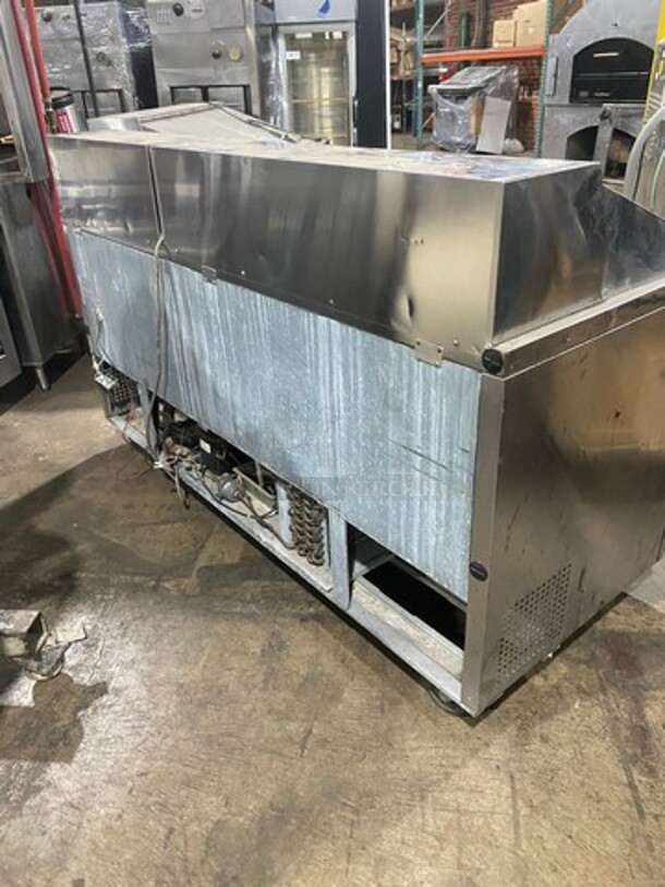 Turbo Air Commercial Refrigerated Mega Top Sandwich Prep Table! With 3 Door Storage Space Underneath! Poly Coated Racks! All Stainless Steel! On Casters! Model: MST7230 115V 60HZ 1 Phase - Image 3 of 9