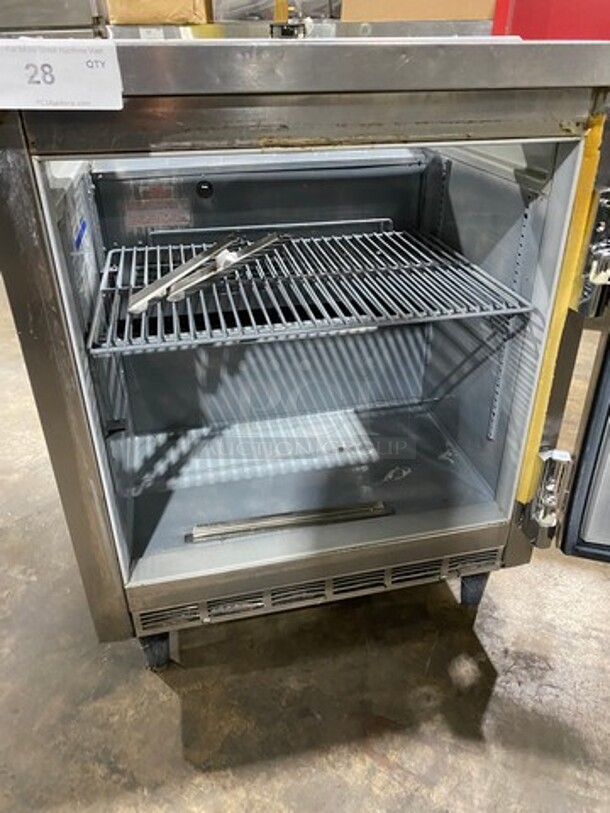 Beverage Air Commercial Refrigerated Sandwich Prep Table! With Single Door Underneath Storage Space! All Stainless Steel! On Legs! Model: SUR27 SN: 4405618 115V 60HZ 1 Phase - Image 5 of 8