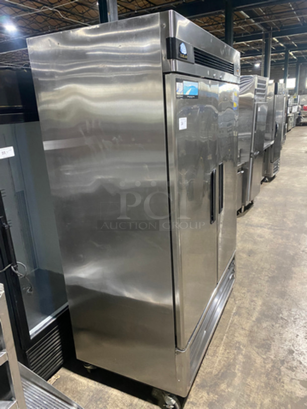 Blue Air Commercial 2 Door Reach In Refrigerator! With Poly Coated Racks! All Stainless Steel! On Casters! Model: BASR2 SN: LTR203040054! Not Tested!  115V 60HZ 1 Phase - Image 2 of 10