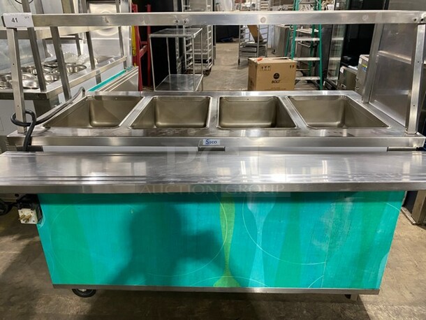 Seco Commercial Electric Powered 4 Well Steam Table! With Storage Space Underneath! All Stainless Steel! On Casters! MEASUREMENTS INCLUDE PREPLINE! - Image 2 of 5