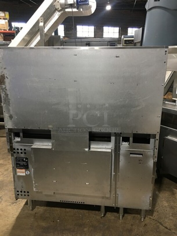 AMAZING FIND! NEW! Vulcan Commercial Electric Powered French Top/ Hot Plate Stove! With Raised Back Splash And Salamander Shelf! With Oven Underneath! All Stainless Steel! On Legs! Model: EV48S4HT208 SN: 481880485 208V 60HZ 1/3 Phase - Image 3 of 12