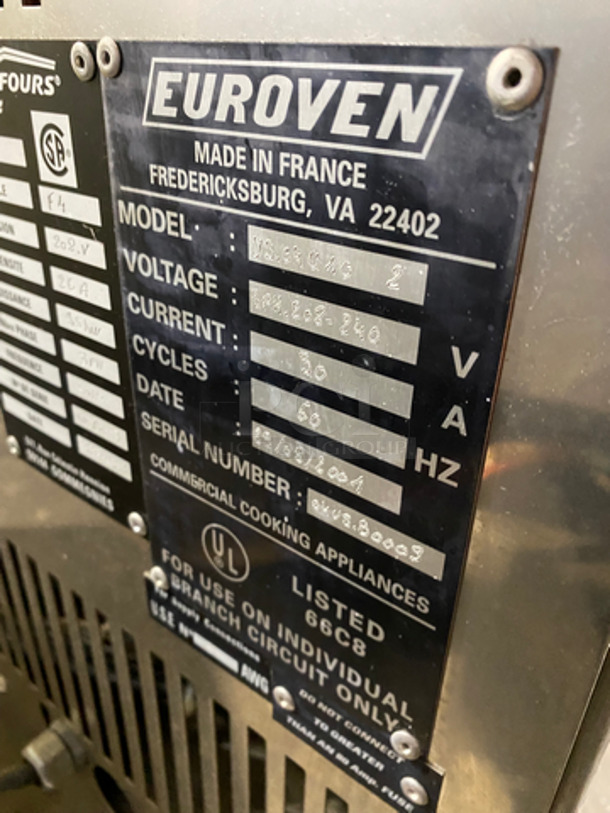 Euroven Commercial Electric Powered Combi Convection Oven! With View Through Door! All Stainless Steel! On Legs! Model: US04UNO2 SN: 04US80009 208/240V 3 Phase - Image 7 of 8