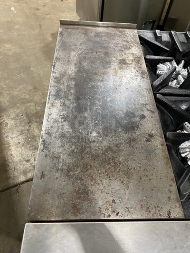 Garland Commercial Natural Gas Powered 4 Burner Stove With Hot Plate! with Oven Underneath! All Stainless Steel! On Casters! - Image 8 of 12